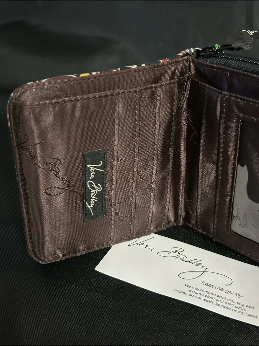 Vera Bradley Kensington Quilted Paisley Mini Zip Wallet NWT - Picture 6 of 8